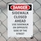 Signmission Sidewalk Closed Ahead Use Sidewalk Danger Sign, Plastic, 7in W x 10in L, 2PK OS-2PACK-DS-P-710-V-2161 - alternate 6